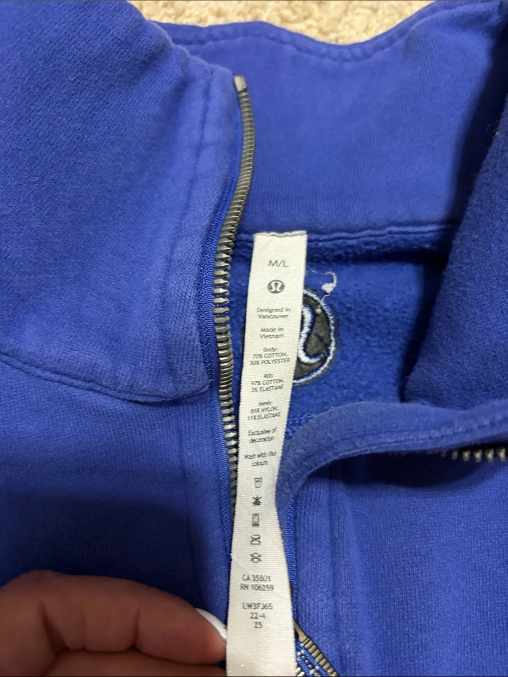Lululemon Over Sized Cropped Scuba Funnel Neck M/L